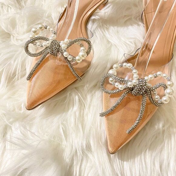 ZARA VINYL POINTED HEELS SANDALS - Picture 7 of 10